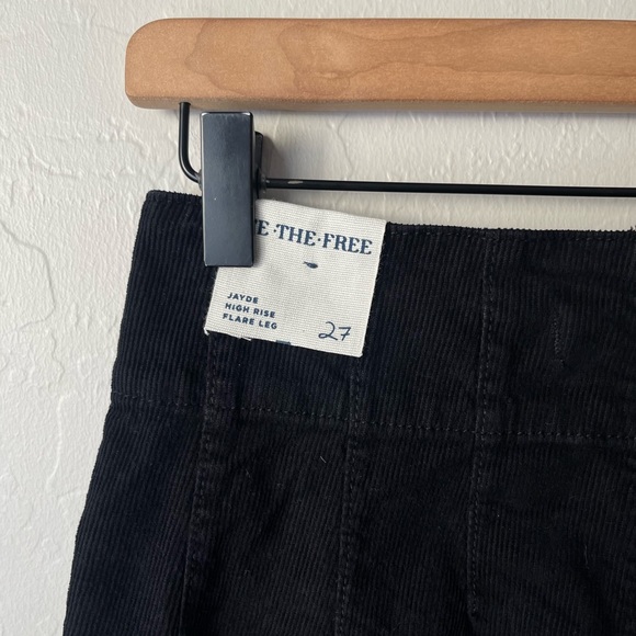 Free people Jayde high rise corduroy flare pants black NWT 27 - Picture 9 of 13